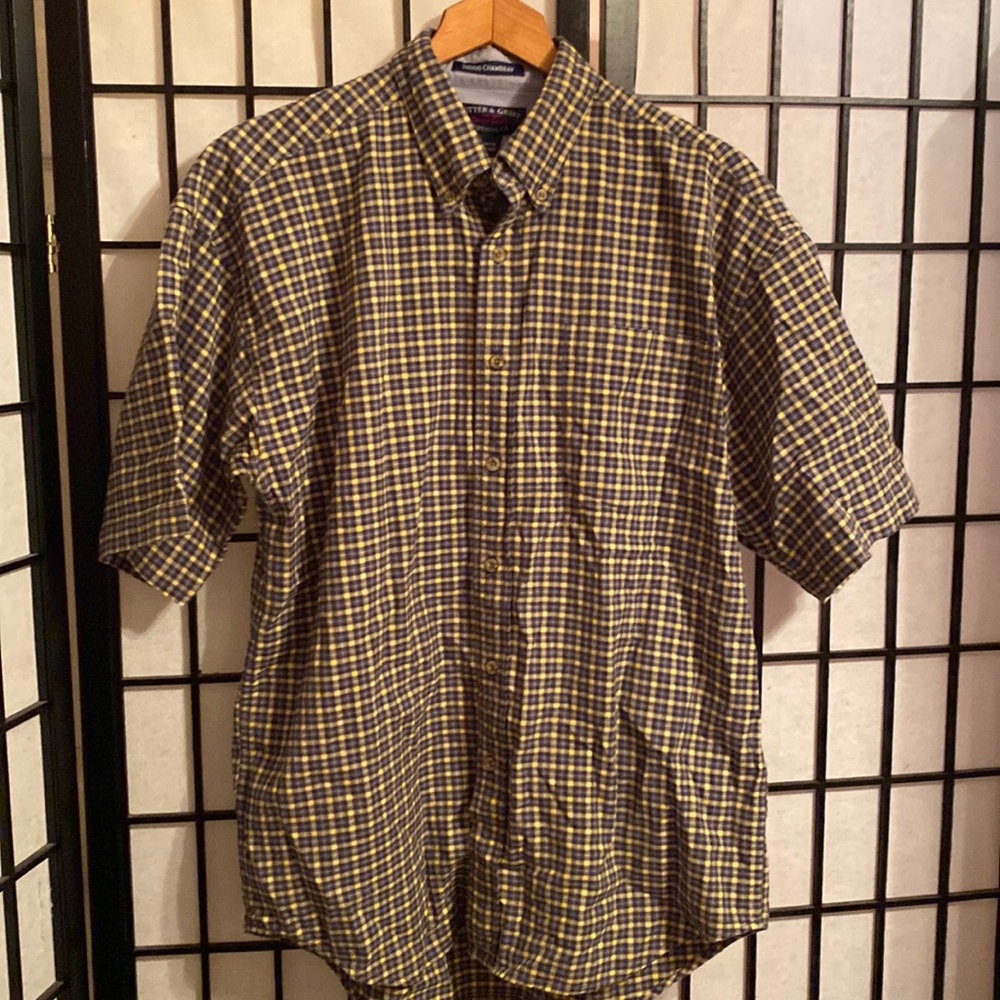 Sutter & Grant Indigo Chambray Button Down Flannel Size M